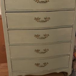 Dresser 5 Drawer Antique Solid Wood 