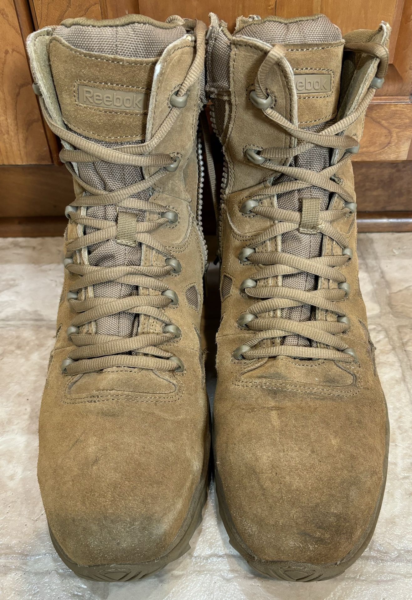 Military Reebok Steel Toe Zipper Combat Boots, Size 13