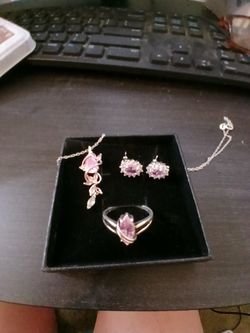 Beautiful pink gem stones with sterling silver
