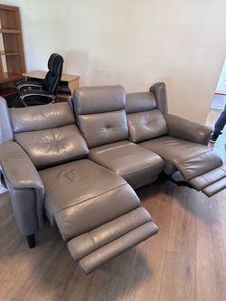 Leather electric powered sofa