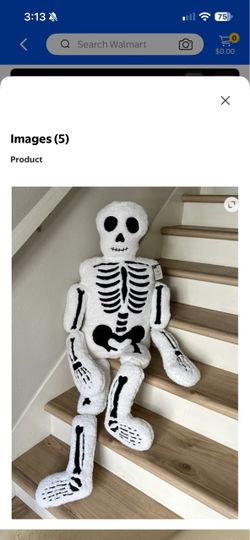 Large Plush Skeleton Halloween Stuffed Figure