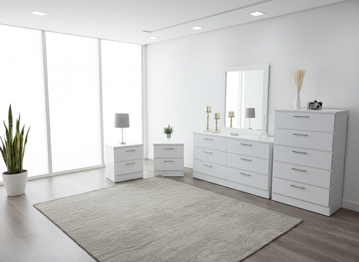 ✨DRESSER WITH MIRROR, CHEST AND NIGHTSTANDS 