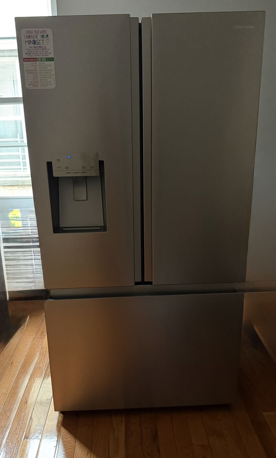 Standard Depth 25.4 cu ft 3.0 Door 36 in Wide French Door Refrigerator with Dual Ice Maker with Water and Ice Dispenser (Fingerprint Resistant Stainl