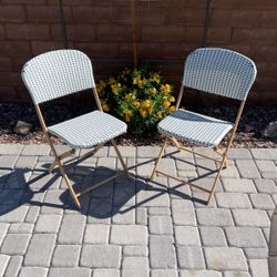 Blue And White French Bistro Chairs