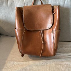 Moving Sale!      Brown Leather Book bag 