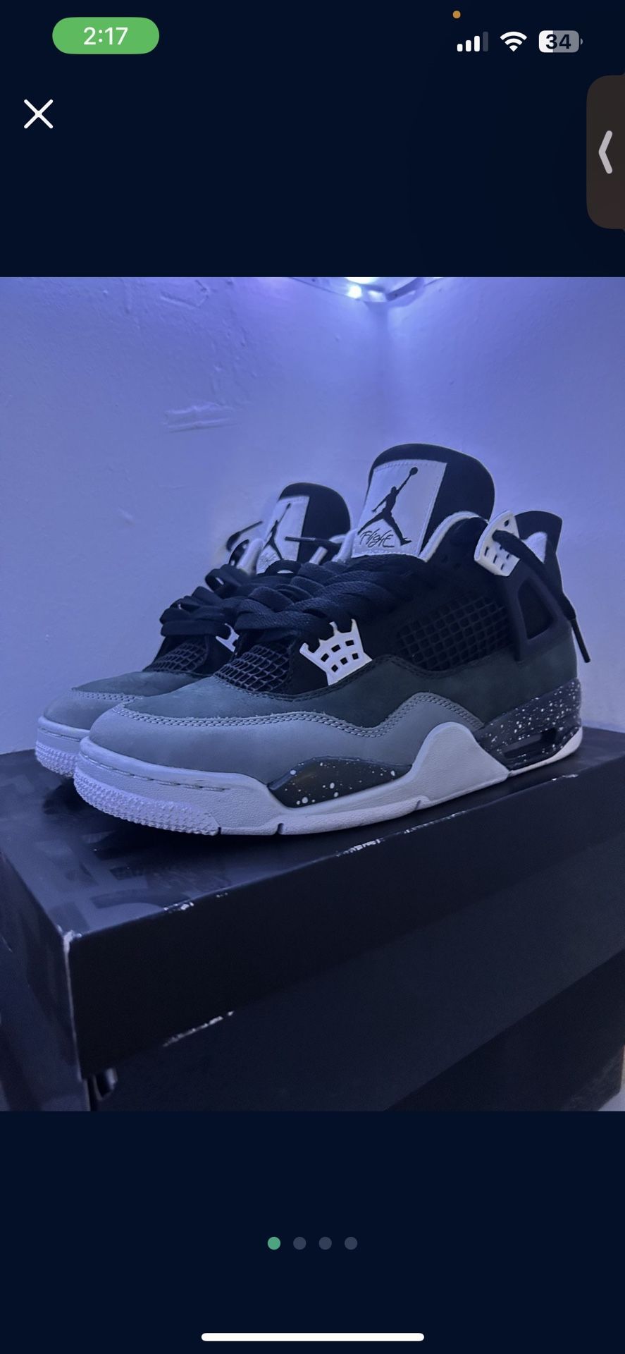 jordan 4 fear size 9.5