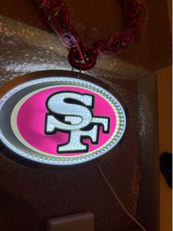 🏈 San Francisco 49ers 3D LED Logo Chain Necklace – Double-Sided Mirror Effect! 🔥