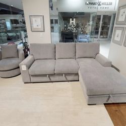 2 Piece Sectional Pull Out Bed With Storage