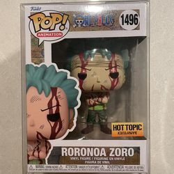 Roronoa Zoro Nothing Happened Funko Pop *MINT* Hot Topic Exclusive One Piece 1496 with Protector Anime