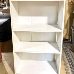 3 Shelf Adjustable Bookshelf - White - Good Condition/Used