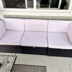 Outdoor patio cushions and  One Ottoman