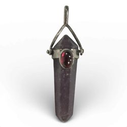 Vintage 925 Sterling Silver Amethyst & Ruby Pendant – Artisan Crystal Jewelry