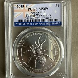 2015-P PCGS MS69 Australia Spider Silver Coin 
