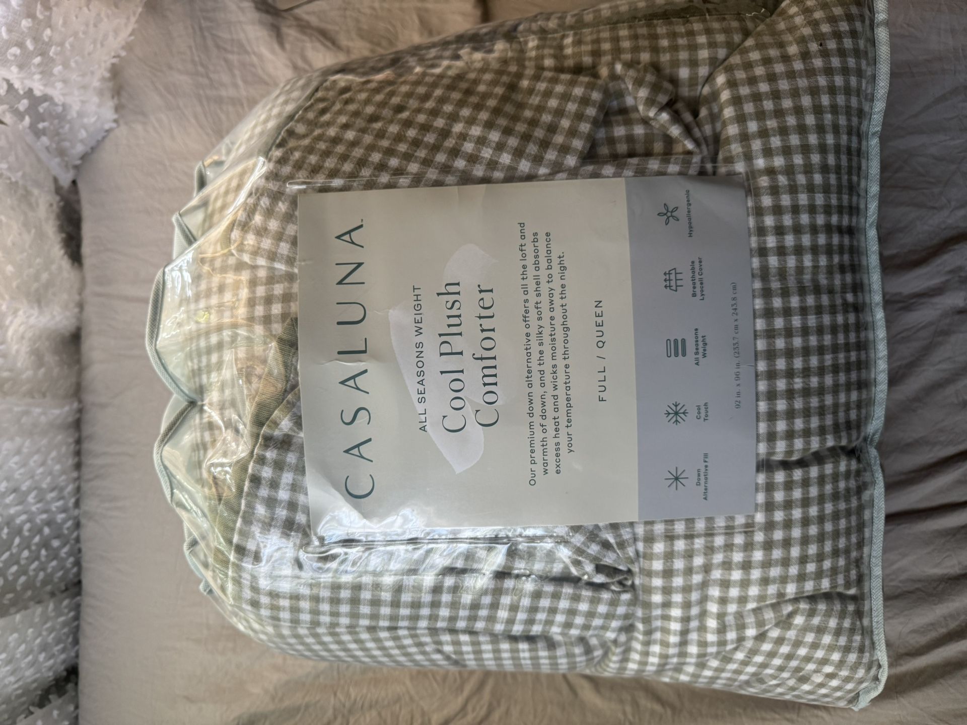 Gingham Full/Queen Duvet With Comforter Insert