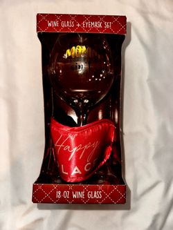 Wine glass with eye mask