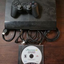 PlayStation 3 PS3 Slim 500GB  w/ 1 Controller, 1 Game, All Cords