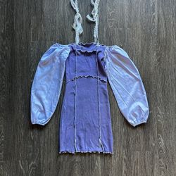 💜 Purple rib-knit mini dress – Size Small