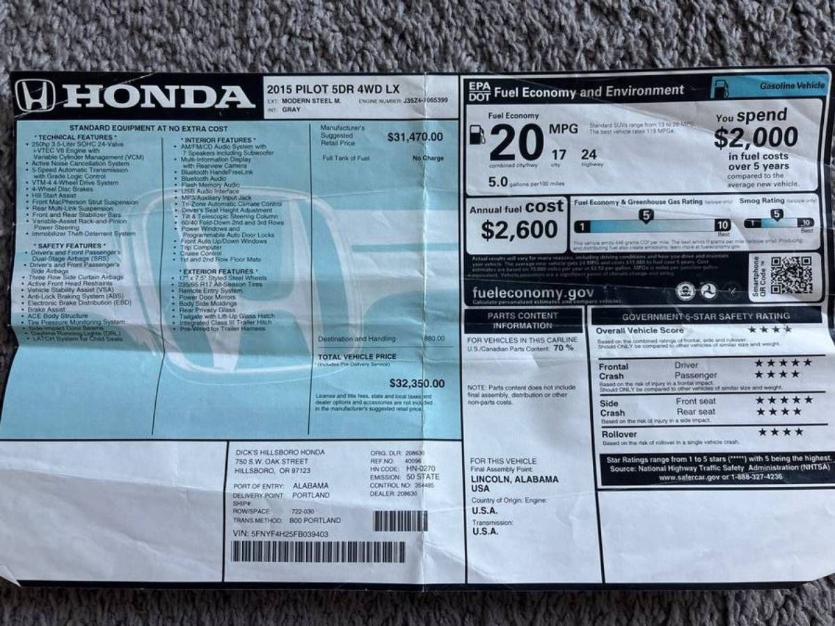 2015 Honda Pilot