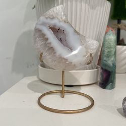 Agate Moon On Stand 
