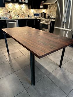 Industrial Solid Wood Dining Table