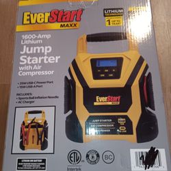 Ever Start 1600 Amp Lithium Jump Starter With Air Compressor 