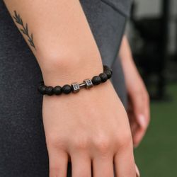 NEW Fitness Bracelet / Gym Beaded Bracelet / Workout Gift / Dumbbell Charm