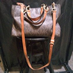 This Is A Michael Kors Cynthia Small Signature Logo Satchel.