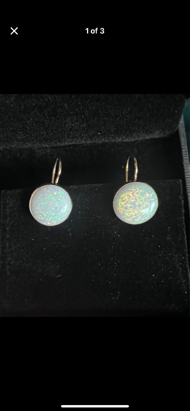 White Opal Earrings for Women - Gold Opal Drop Earrings - October Birthstone - 14K Gold Earrings for Women -Gold Formal Earrings - Boho Wedding Earrin