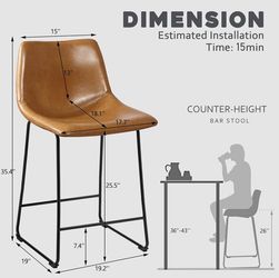 2 Barstool Chairs 26” Counter Height