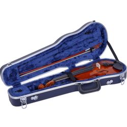Crossrock 1/4 Violin Case-Backpack Style in Blue (CRA800SVQBL)