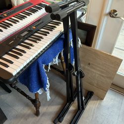 2x  Casio Portable Piano Keyboards w Stands & Music Book Holders