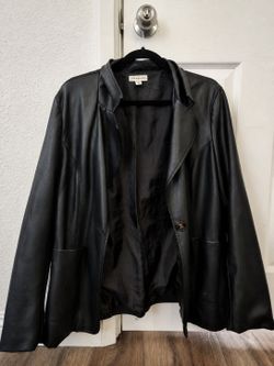 Black Faux Leather Jacket | Topshop | Size 12 US