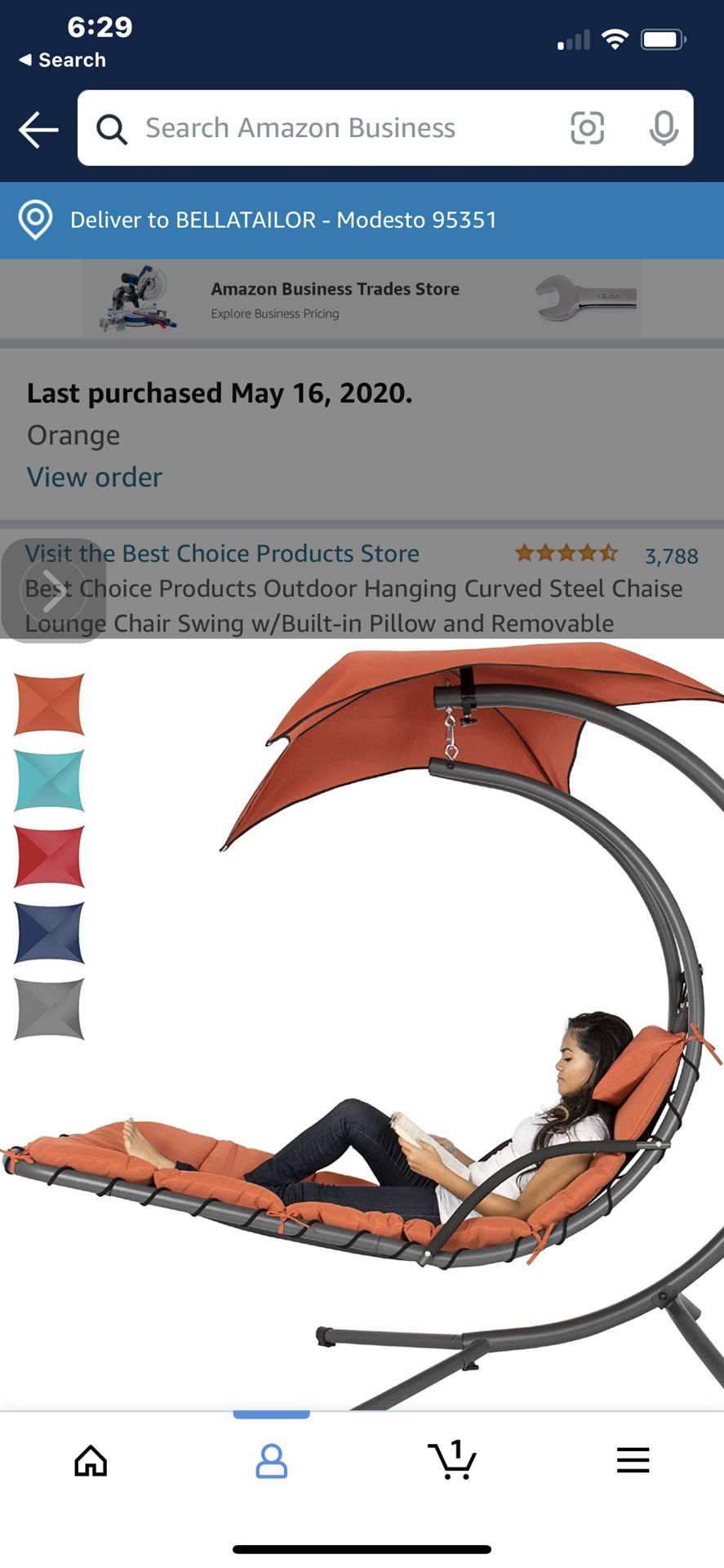 Hanging Chair Like New .  Chair Only No Base.  Delivery Available