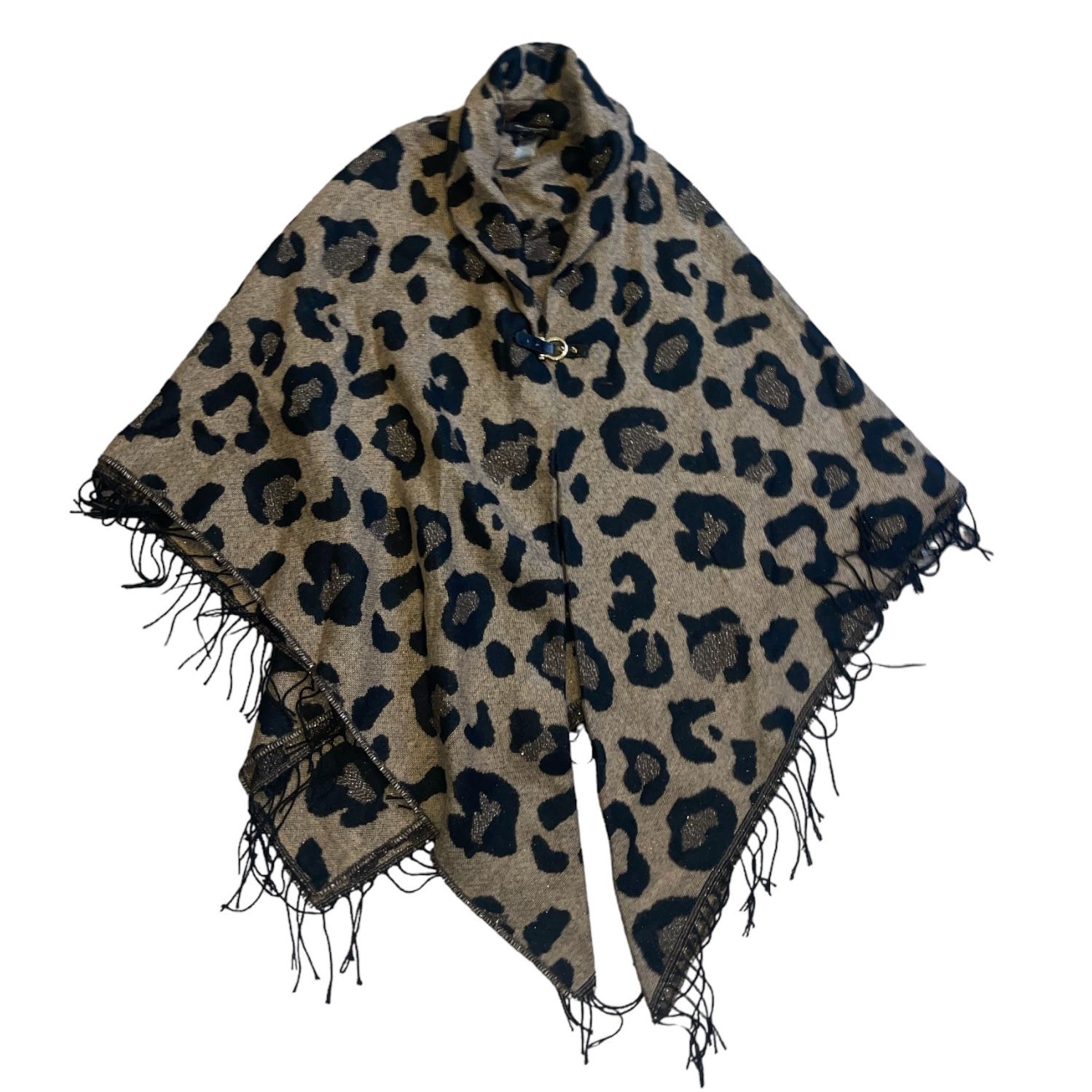 Marc New York by Andrew Marc Women’s Leopard Print Shawl Poncho (os) 