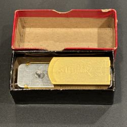 Fishing Scale By U-fibb-R Vintage etc. Original box and pamphlet. Plastic cover is cracked. Missing tape measure.