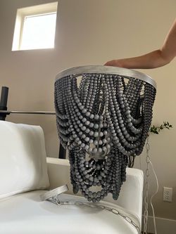 New wood beaded chandelier