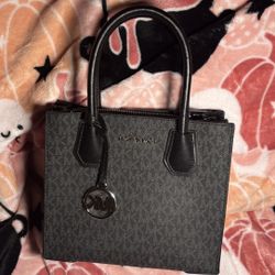 Michael Kors Monogram Black Purse - With Original MK Bag Charm