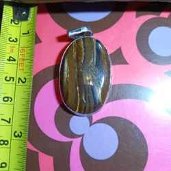 Tigers Eye Pendant 925 Silver 