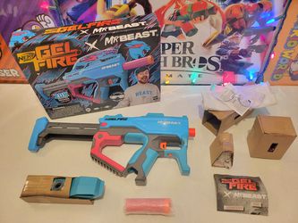 Nerf Pro Gelfire X MrBeast Full Auto Blaster & 20,000 Gelfire Rounds, 300  Round Hopper, Rechargeable Battery, Eyewear, Ages 14 & Up