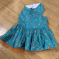 Large Teal And Orange Dog Dress