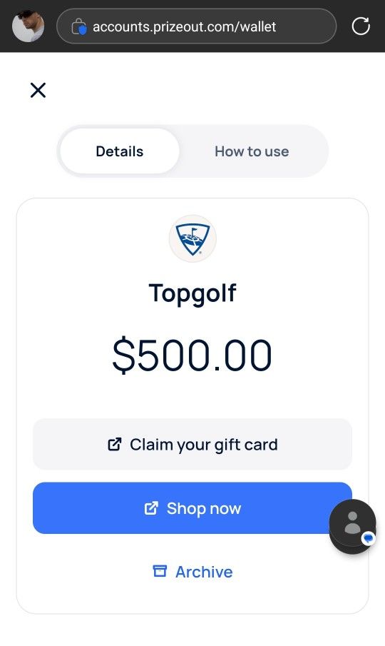 500 Dollar Topgolf Egift Card