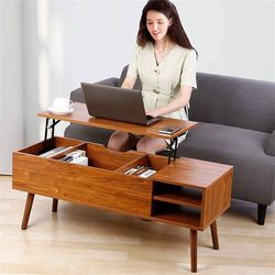 Already Assembled Lift Top Coffee Table,Coffee Table with Hidden Compartment, Wood Lift Top Coffee Table