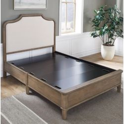 Queen Size Lila Upholstered Wooden Bed Frame w/ Headboard