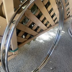 22” Steel , Chrome-plated Bass Drum Hoops Set + Set Of 16 Chrome Hook Claws A tension rods