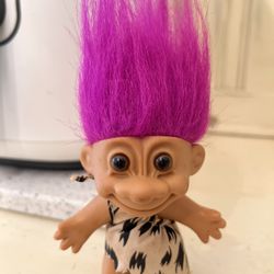 Vintage 1994 Russ Troll Doll Purple Hair Caveman Cavewoman