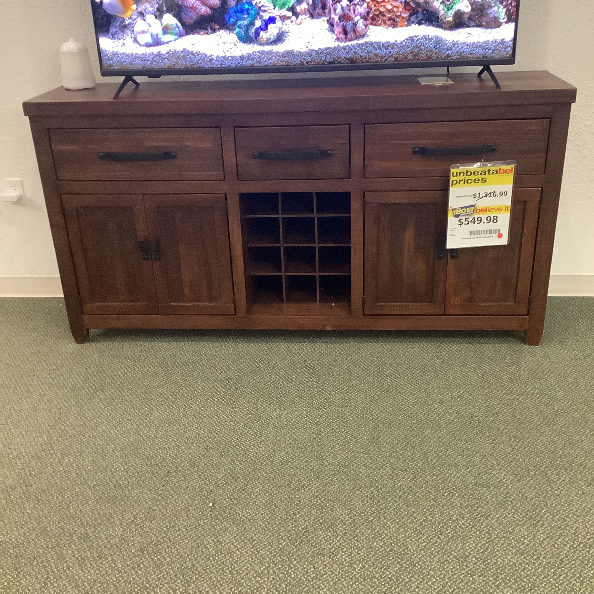 Solid Wood Ent Console 
