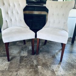 2 Wing-back Dinette Chairs (selling As A Pair)