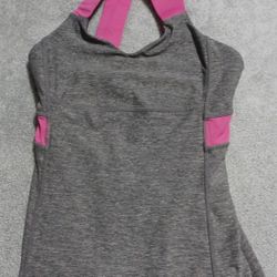 Lululemon Women's Size Medium Tank Top Grey Black Pink Workout Yoga