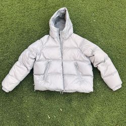 Grey Zara Puffer Jacket Medium
