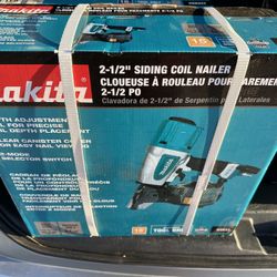 (NEW) Makita Pneumatic 2-1/2 in. 15° Siding Coil Nailer